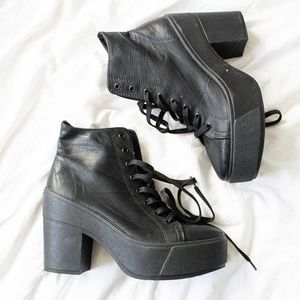 Size 9 Black Lace Up Heel TopShop Shoes